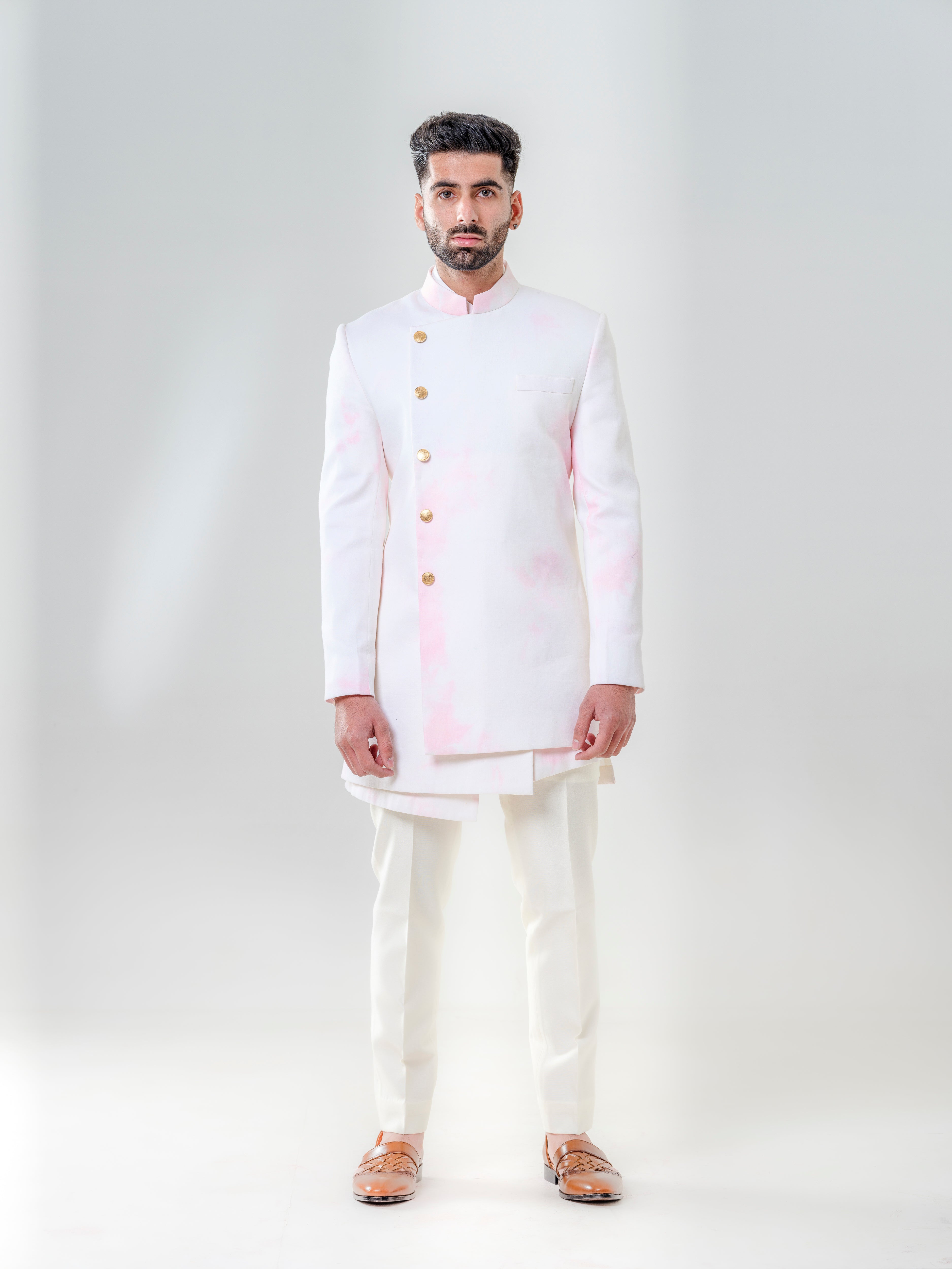 Buy Pink 2-Piece Ethnic Suit for Men by KISAH Online | Ajio.com